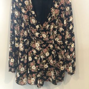 Floral Long Sleeve Romper